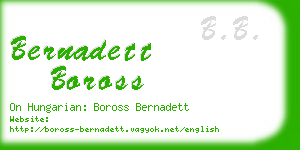 bernadett boross business card
